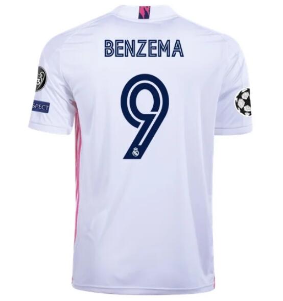 Real Madrid Home Kit Soccer Jersey KARIM BENZEMA #9 2020/21